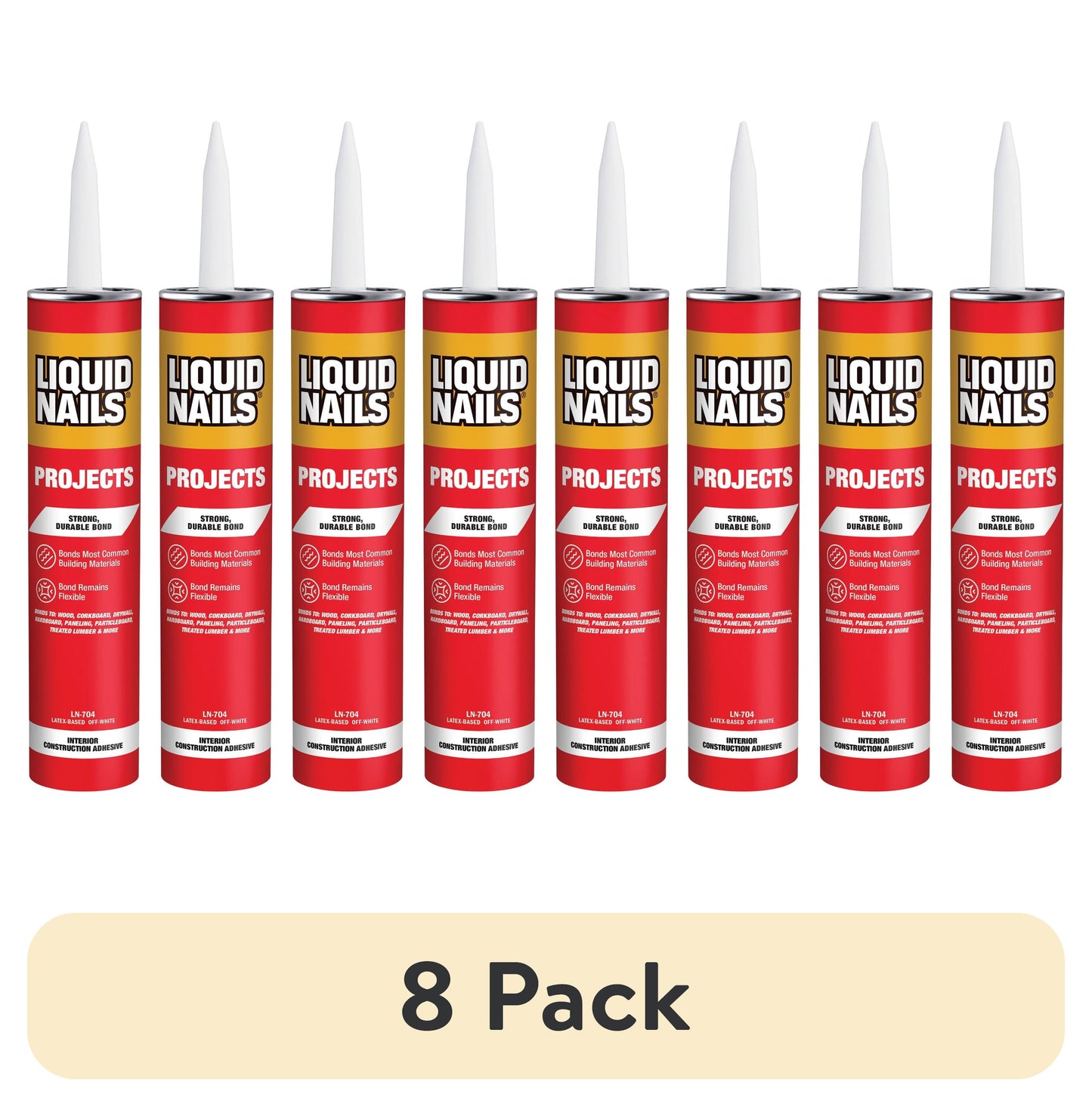 (6 pack) Liquid Nails 10 oz Proyectos Interiores Látex Adhesivo para Construcción Color Beige