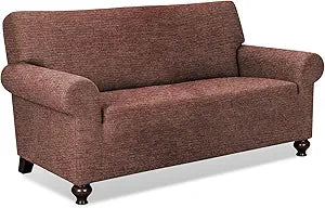 URBANLIFE 1-Piece Stretch Sofa Slipcovers for 2 Cushion Loveseat Couch, Super Stretch Non-Slip Sofa Cover with Elastic Bottom, Machine Washable Furniture Protector for Kids & Pets, Chocolate