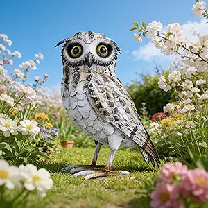 Shorayn Metal Owl Decor Garden Statue Outdoor Sculpture Yard Art for Patio Lawn Backyard Home Decoration Great Gifts