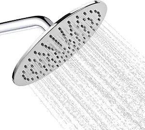 8 Inch Metal Rain Shower Head,High Pressure Rainfall Round Shower Heads,Bathroom In Wall Shower,Chrome,Thread NPT