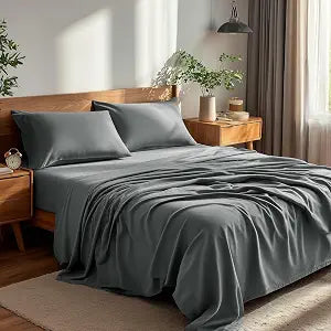 Deconovo 4 Piece Brushed Microfiber Sheet Set for Deep Pockets Queen