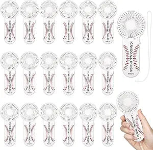 Lewtemi 20 Pcs Mini Christian Baseball Fans Bulk Handheld Portable Fans with Lanyard Bible Baseball Team Gift I Can Do All Things for Outdoor Sport Goodie Bag Stuffers Party Favor, Battery Not Include