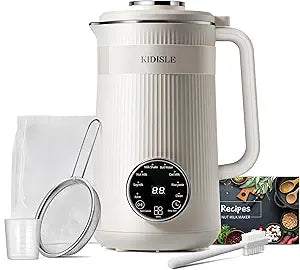 KIDISLE 8 in 1 Nut Milk Maker Blender, 32oz Homemade Soy, Almond, Oat, Coconut, Plant Based and Non Dairy Beverages, Automatic Soybean Machine With Delay Start/Keep Warm/Boil Water, Cream
