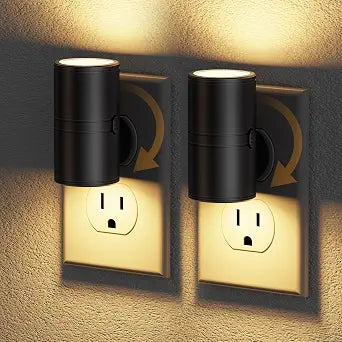JandCase LED Night Light Plug in, Rotating Night Lights Plug into Wall Warm