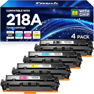 218A 218X Toner Cartridge 4 Pack (with Chip) High Yield Replacement for HP 218A W2180A Compatible with Color LaserJet Pro MFP 3301fdw 3301cdw Printers (Black/ Cyan/ Magenta/ Yellow)