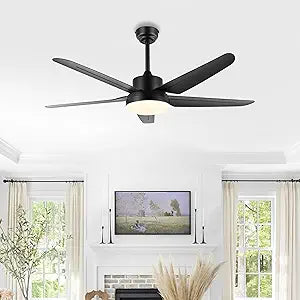 SAFAVIEH Lighting Collection Melesa Black LED Light Ceiling Fan with Remote