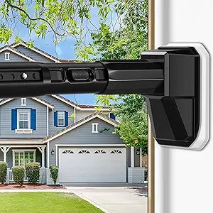 41 to 185 Inch Tension Curtain Rod No Drill Black Shower Curtain Rod Extra Long Heavy Duty Tension Rod for Windows, Patio, Bathroom - Renter Friendly Adjustable Curtain Rods