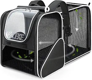 Lekereise Cat Backpack Carrier,Breathable Cat Carrier Large Space Bubble Pet Backpack for Kitty Small Dog,Expandable Bubble Pet Carrier for Hiking, Walking,Travel