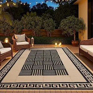 YONILE LED Outdoor Rug 8x10 ft Waterproof for Patios Clearance,Reversible Outdoor Plastic Straw Rug, RV Mat Outside, Indoor Outdoor Carpet for Porch, Deck, Backyard, Balcony, Picnic