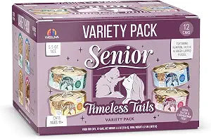 Weruva Senior Cat Food, Timeless Tails Variety Pack, 5.5oz Can, Pack of 12