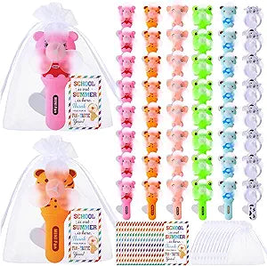 48 Pcs Mini Portable Fan Bulk Small Cute Cartoon Animal Plastic Handheld Fan Summer Party Favors for Summer Outdoor Cooling Gifts