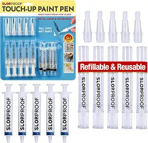 Slobproof Refillable Touch-Up Paint Pen, Pack of 5 - Precision Brush Tip
