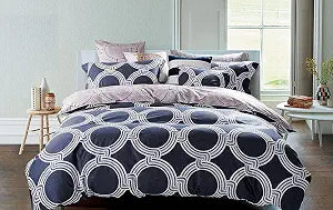 Creative Ventana 3PC 100% Cotton Reversible Duvet Cover Set, Full/Queen
