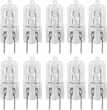 10 Pack-G8 25W 120V Halogen Specialty Lighting Light Bulbs JCD Type 25 Watt T4 G8 Puck Lamp 120 Volt Microwave Oven Stove Top Kitchen Appliance Replacement Lighting Bi Pin Clear Lens