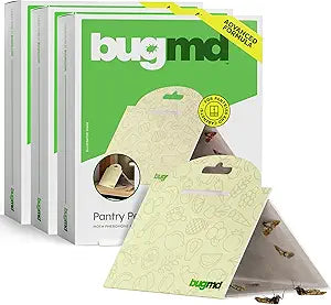 BugMD Pantry Moth Traps (18-Pack) Pheromone-Based Sticky Glue Traps, Non-Toxic, Kills Indian Meal Moths Kitchen & Food-Storage Safe - Original