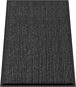 Kuyal Front Door Mat, 3'x4' Indoor Outdoor Entrance Mat, Commercial Floor Mats Inside Outside Entrance, Heavy Duty Durable Welcome, Rubber Backing Non Slip Outdoor Mats for Entryway,Black