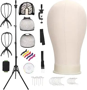 22" Canvas Wig Head Set with 61" Adjustable Tripod Stand