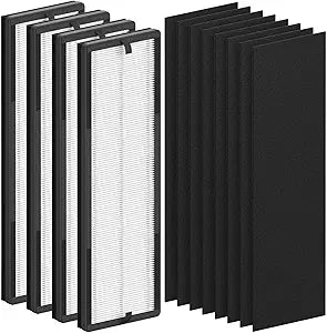4 Packs NEA-F1 Replacement Filter Compatible with Eureka NEA120 and Toshiba CAF-W36USW Feature Smart WiFi Air Cleaner Purifier, 4 Main Filters (NEA-F1) and 8 Carbon Pre-Filters (NEA-C1)