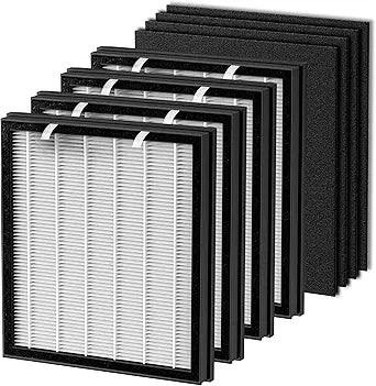P358 Replacement Filters for HEAPETS P358 Pet Air Purifier, 4 Pre-Filters and 4 Combo & Carbon Filters