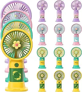 Fumete 12 Pack Christian Gifts Party Favor Mini Handheld Fans Bulk USB Rechargeable Church Fans Religious Inspirational Bible Verse Handeld Fan with Package for Summer Church Services Lord's Prayers