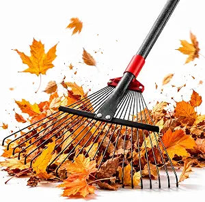 76Inch Adjustable Metal Leaf Rake, 18 Metal Tines Heavy Duty Leaves Rake for Lawns with 8-18" Expandable Head Long Handle Garden Rakes for Leaves Yard Gardening Grass Outdoor Camping Debris