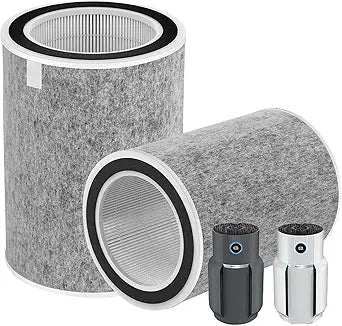 2 Pack HP202 HP302 Replacement Filter Compatible with Shark HP201 HP202 HP302 HP301 HC502 AP1000 MAX, Clean Sense iq Air Purifier, 99.98% Particles Part # HE2FKBAS, HE2FKBASMB, Grey