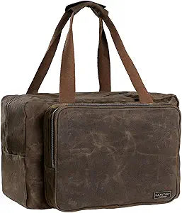 Kaaltisy 16oz Waxed Canvas Tool Bag Robust Zipper Garden Tools Tote with 3 Compartments & Padded Handle (Grey) Tool Organizer for Gardening Wire Cutters Goggles