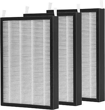 3 Packs HEPA Carbon Combo Replacement Filters for NuWave Large Area OxyPure Air Purifier 47001, 47002, 47003, and 47004