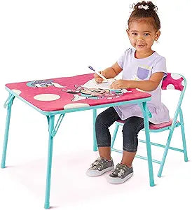 Jakks Pacific Minnie Jr Activity Table Set with One Chairs ,Teal and Red