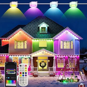 Smart Permanent Outdoor Lights for House, 150ft with 72 Smart AI RGB+IC Smart Christmas Lights, 98 Scene for Halloween Christmas All Holiday Decor, IP67 Waterproof Work with Alexa, Google Assistant