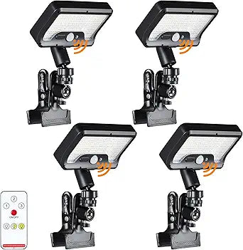 Clip on Solar Lights Outdoor,Motion Sensor Lights with 92LEDs 600LM Waterproof, 360Rotatable Security Lights Outdoor for Fence Deck Yard Camping(3000k/4000k/6000k, 4)