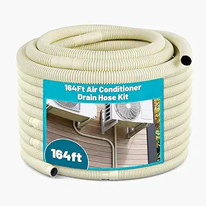 164Ft/50m Air Conditioner Drain Hose Kit, Universal Mini Split Drain Hose, 5/8" Inner Diameter, Weather-Resistant Drain Pipe for Mini Split AC & Heat Pump Systems, Portable AC