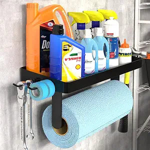 ZUNTO Wall Mounted Paper Towel Holder with Shelf for Garage, Drilling