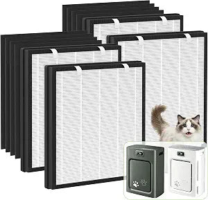 4-Pack P358 Replacement Filter Compatible with HEAPETS P358 Pet Air Purifier for Home Large Room 2500 sq ft, 3-in-1 Air Filter, with 8 Extra Carbon Filters