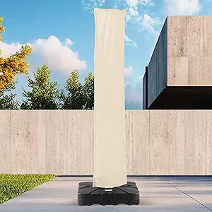 Deconk Patio Cantilever Umbrella Cover Outdoor Offset umbrellas Covers with Zipper and Rod UV Resistant Waterproof for Pool Deck Garden, Beige