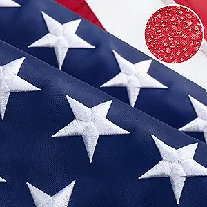 American Flag 6x10ft Long Lasting for Outside, Heavy Duty Nylon, Embroidered Stars, Brass Grommets, Perfect for Outdoor US Flags Show Your Patriotism