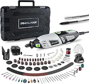 PHALANX 180W Rotary Tool Kit, 1.5-Amp 6 Variable Speed with Flex Shaft, 8000-35000RPM Rotary Multi-Tool& 213pcs Accessories Kit, Power Multiuse Set (Renewed)