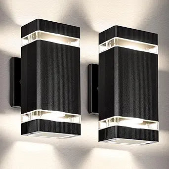 LED Modern Outdoor Wall Sconce, IP65 Waterproof Up Down Outdoor Wall Light, Outside Lights for House Quick DIY Install, 4000K Exterior Lights Fixture