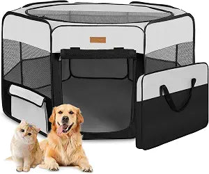 Dog Playpen, Portable Pet Play Pen for Cat, Puppies, Rabbits, Chickens, Foldable Large-Capacity Pet Tent for Indoor/Outdoor Travel Camping