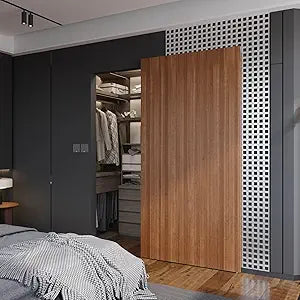 FINOSEN 44inch Concealed Sliding Barn Door Hardware with Soft Close Mechanism, Invisible Floor Track, Fit MIN Opening Width 36in, Wall Mount System, Aluminum(Door is not Included)