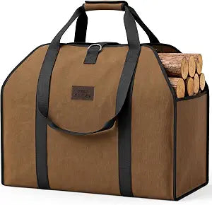 FEED GARDEN Extra Large Firewood Carrier, Waxed Canvas Log Carrier Bag