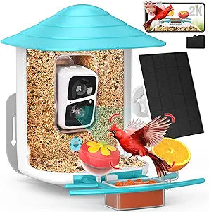 birdsnap TUC Bird Feeder with Camera 2K HD Live with 32GB Card Auto Detect & Notify AI Identify Camera Birds Feeders Solar Powered Wireless Outdoors Backyard Gift for Mom Dad Birds Lover, 2.4G WiFi