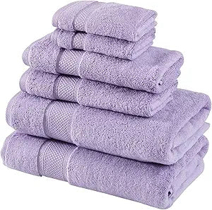 BAGNO MILANO Turkish Towels Hotel-Spa Towel Set, 100% Turkish Cotton | Ultra Soft Plush Absorbent Towels Set (Lavender, Towel Set of 6)