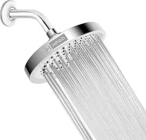 Shower Head - High Pressure Rain, 6-Inch Round, Luxury Chrome Finish, Universal Shower Head Replacement, Premium Quality Anti-Clogging Nozzles, Tool-Free Minute Installation (Chrome)
