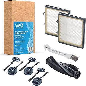 Veva Filter for Shark Ion Shark Vacuum Filter Replacement for AV751, R85, RV850, RV851WV, R71, R72, R75, S86, S87, R87, R76, RV871, and RV761-2 HEPA Filters, 1 Main Brush & 6 Side Brushes