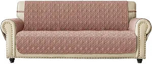 Ameritex Couch Sofa Cover Sofa Slipcover 100% Waterproof Nonslip Quilted Furniture Protector Slipcover for Dogs, Children, Pets Sofa Slipcover Machine Washable (Pink, 68'')