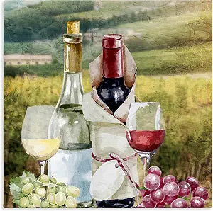 Wine Tasting Landscape Vineyard, 24 x 24 Inch Canvas Wall Art
