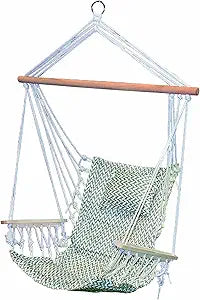Hammock Chair Hanging Rope Swing, *12 Patterns, Quality Comfortable and Breathable Fabric - Indoor/Outdoor - Grey Herringbone Pattern