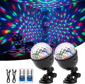 FALOVE 2 Pack Cupcake RGB Disco Ball Lights for Party & Ambient Night Light