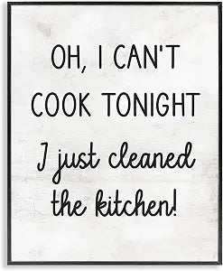 Funny Kitchen Cleaned Up Humor, 11 x 14 Inch Framed Gicle Print